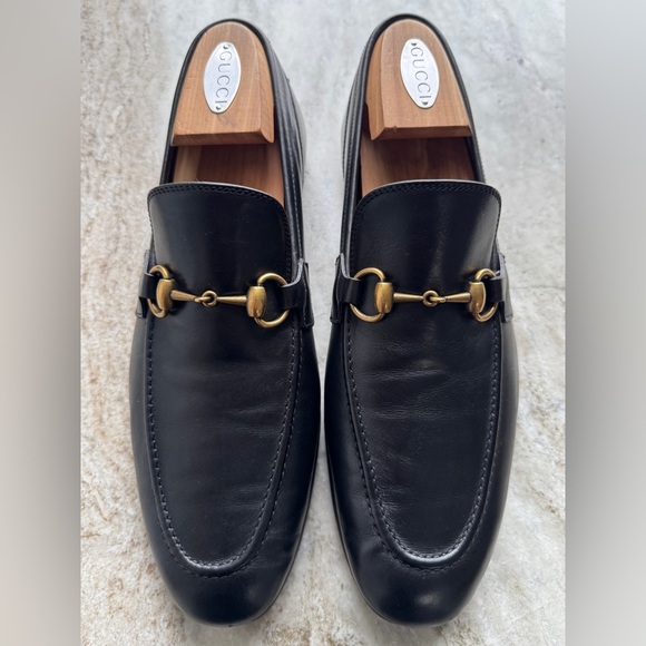 GUCCI Jordaan Horsebit Black Leather Loafer 8 / 8.5 US 1953 Moccasin $1000